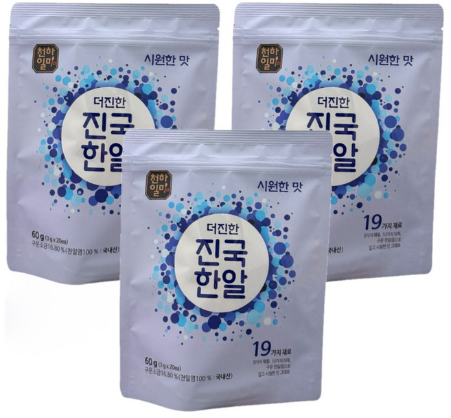 천하일미 홍석천 이원일 더진한 진국한알 코인육수 시원한맛, 60g, 3개