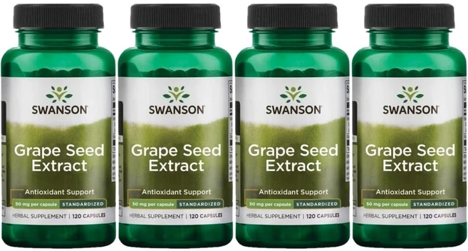 스완슨 포도씨 추출물 50mg, 4팩, 120정 - 쿠팡