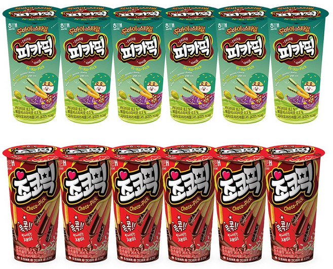 두바이스타일 피카픽 45g 6p + 초코픽 45g 6p, 6세트, 90g