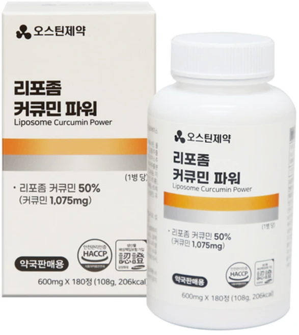 [1+1]진웰빙 오스틴제약 리포좀 커큐민 파워, 2개, 180정 - 쿠팡