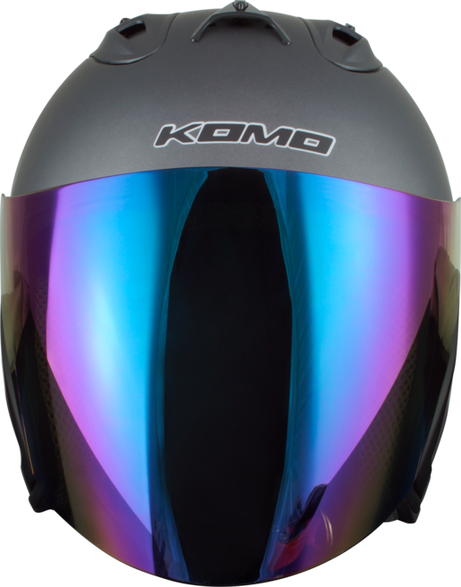 [코모] 668 오픈페이스 헬멧 (실드 6종 호환), 무광그레이, XL, 레인보우