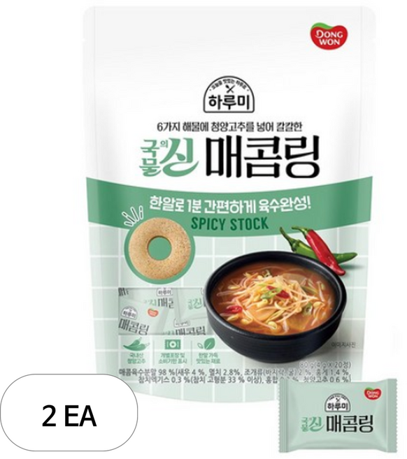 동원 하루미 국물의신 매콤링, 2개, 80g