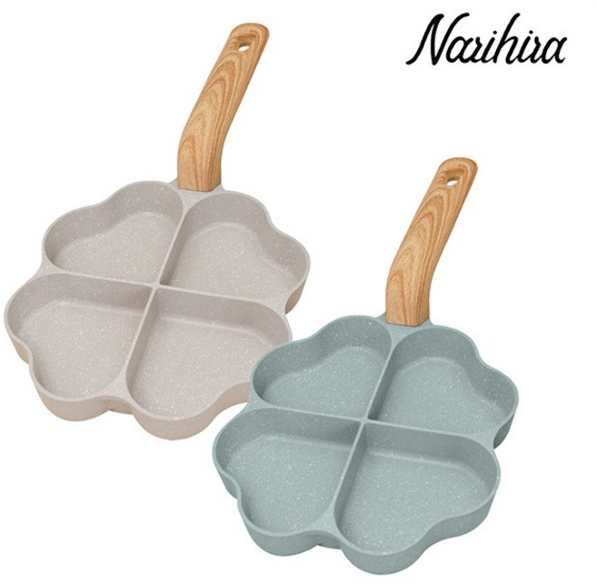 나리히라 하트 IH 4구 에그팬 21cm / 인덕션 계란팬, 나리히라 하트 IH 4구 에그팬 21cm-그린