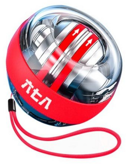 다채로운 색상의 손목 파워 볼 자체 활성화 조명 자이로 훈련 원심력 스트레스 감소 그립 볼, 017087-red