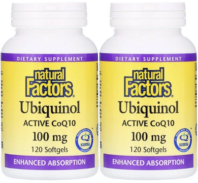 네추럴팩터스 유비퀴놀 액티브 CoQ10 100mg 소프트젤, 120정, 2개 - 쿠팡