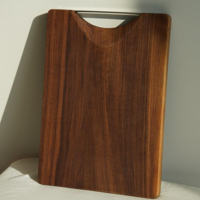 기치(gych) 프리미엄 수제 우드 나무도마 원목도마 월넛L 핸드메이드 미드센츄리 디자인 손잡이도마, 1개