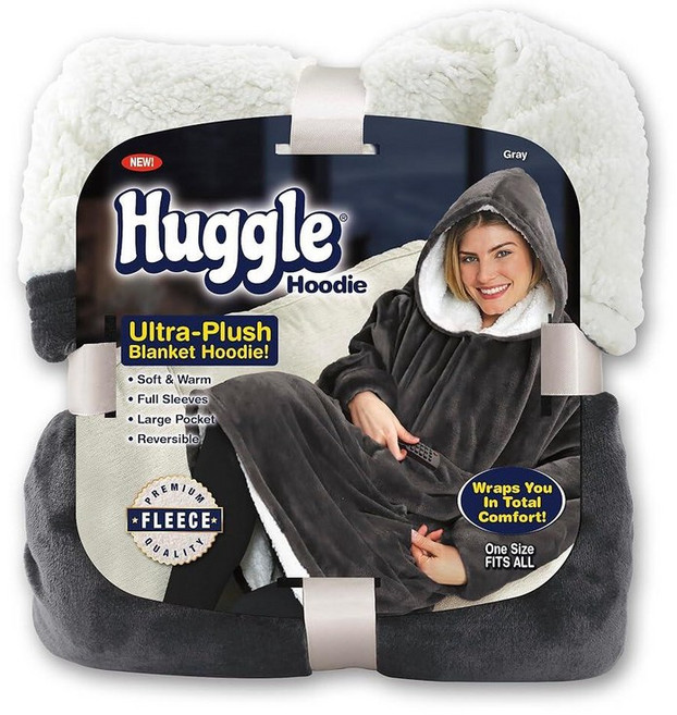 ONTEL 미국매장정품+ 허글후디 울트라 플러시 담요 차콜 그레이 프리 사이즈 1710363