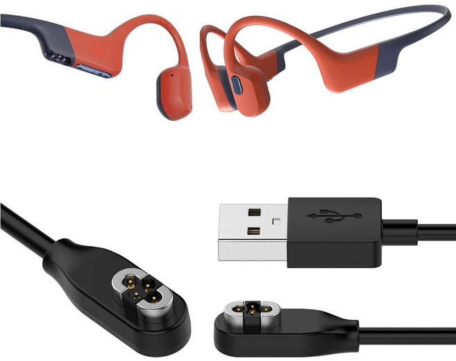 Shokz 韶音 OpenSwim S710 骨傳導藍牙耳機充電線, 黑色100CM, 黑