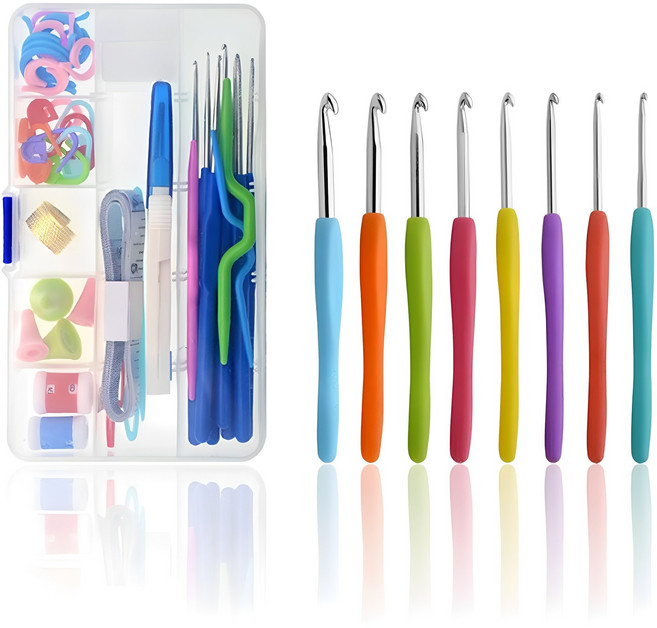 우아한클릭 초보 뜨개질 코바늘 DIY 10종 세트, 1세트