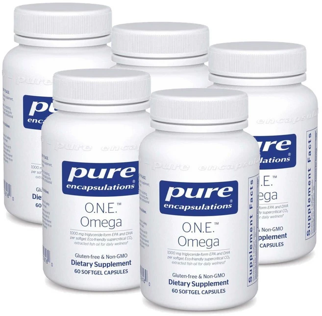 퓨어인캡슐레이션 피쉬오일 오메가 1000mg 소프트젤 Pure Encapsulations O.N.E. Omega, 5개, 60정 - 쿠팡