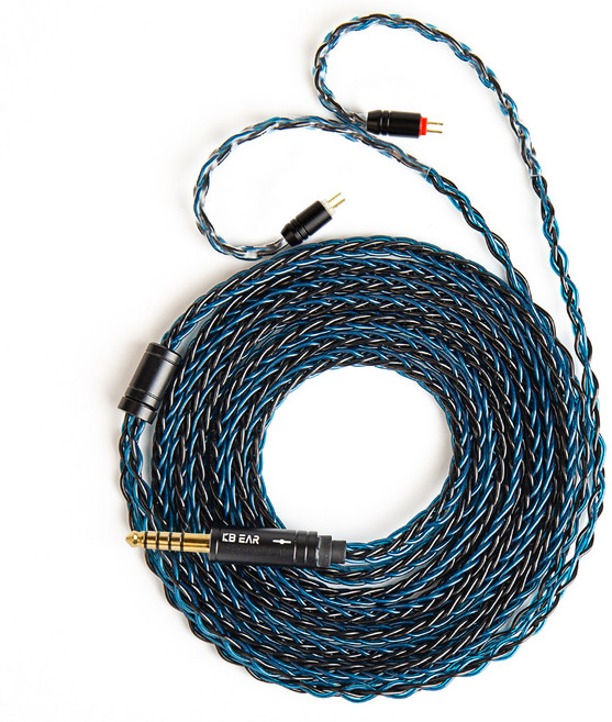 Keephifi KBEAR ST12/ST12Plus 8가닥4N 무산소동도금 업그레이드 케이블 For KZ TRN TANGZU 수월우, 4.4mm 2PIN, 2m, 블랙+블루, 1개