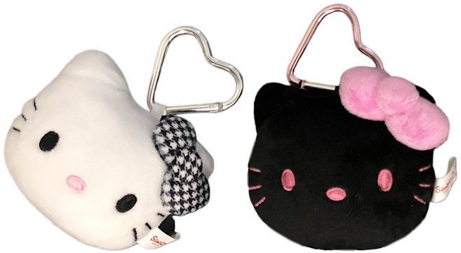 산리오 정품 키티 키링 2종 가방키링 백꾸 백참 가방고리, 1개, 블랙