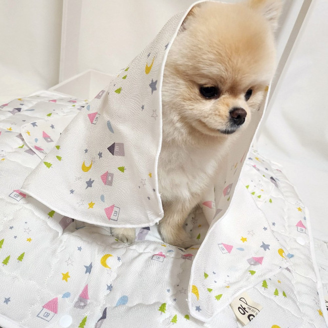 해피앤퍼피 시원한 강아지이불 20가지 디자인 강아지 고양이 여름 인견블랭킷 오가닉블랭킷 낮잠이불 담요, 꿈나라(인견)