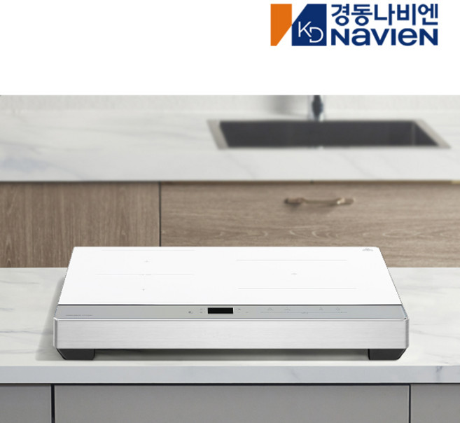 전국무료설치 경동 나비엔매직 화이트 투톤 인덕션 플렉스존 쿡탑 레인지 단독 대화구 3400W ERI3643, 프리스탠딩, 3643_8cm