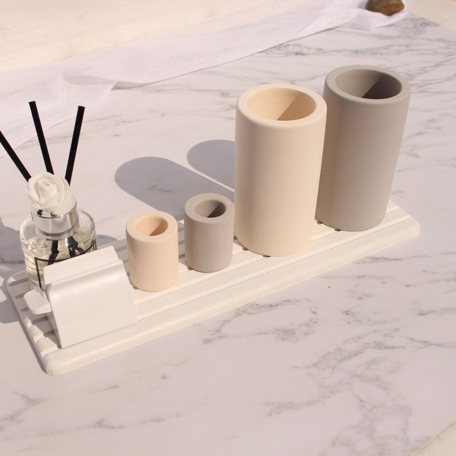 로미즈 규조토 칫솔꽂이 치약 통 거치대 면도기 걸이 치솔꽂이, 온 가족이 다함께 패밀리 A세트, 1개