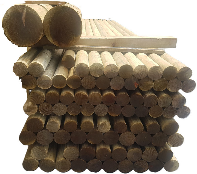 [방부목] 국산 원형 원주목 80mm x 1800mm l 야외 조경용 목재, 1개