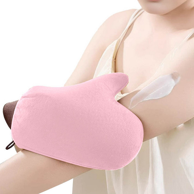 깔끔더하기 셀프 태닝 장갑 바디로션 글러브, 1개, S 핑크