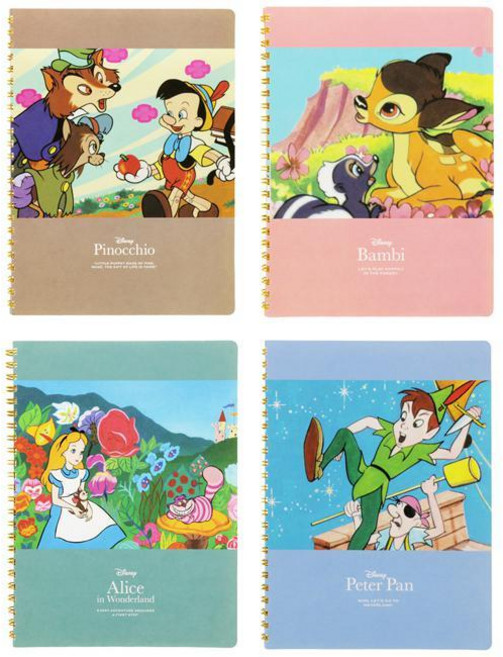 디즈니 피노키오 밤비 앨리스 피터팬 A5 더블링 노트