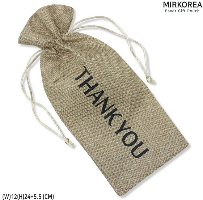 [MIR] 와인병파우치_땡큐(중_10개) 12*24+5.5 (cm), 10개, 땡큐(중)