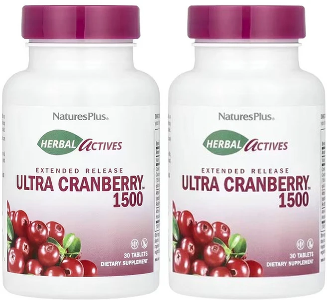 네이쳐스플러스 허브 액티브 울트라 크랜베리 1500 1500mcg 30정, 2개 - 쿠팡
