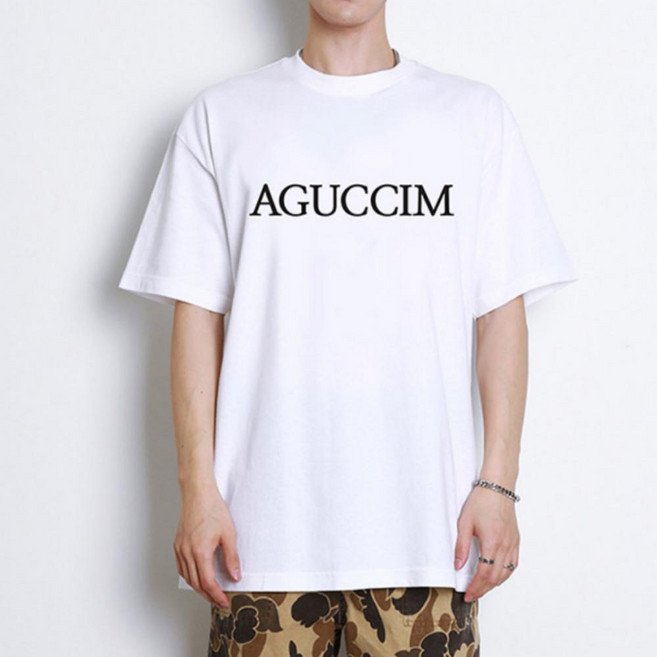 반팔 티셔츠 17수 면 아구찜 반팔티 데일리 공용 라운드