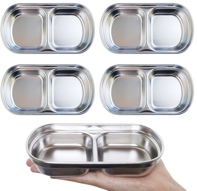 라온로드 스텐 소스볼 2구 나눔종지 나눔찬기, 5개, 실버