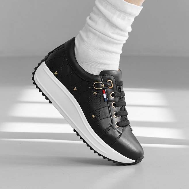 슈리오 여성 발편한 키높이 퀼팅 스니커즈 6cm