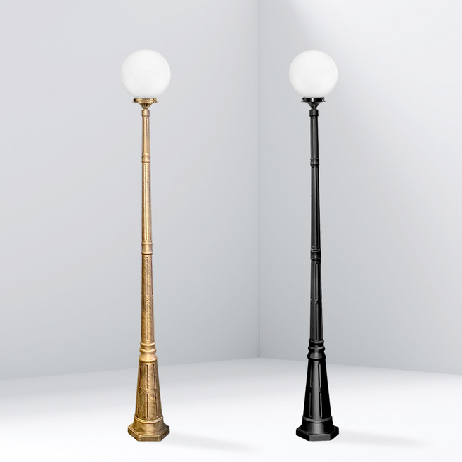 나눔조명 전기 가로등 호박 구슬 정원등 잔디등 야외조명 경관 인테리어 등, 25호(10인치), 기둥_2.0m, 황동