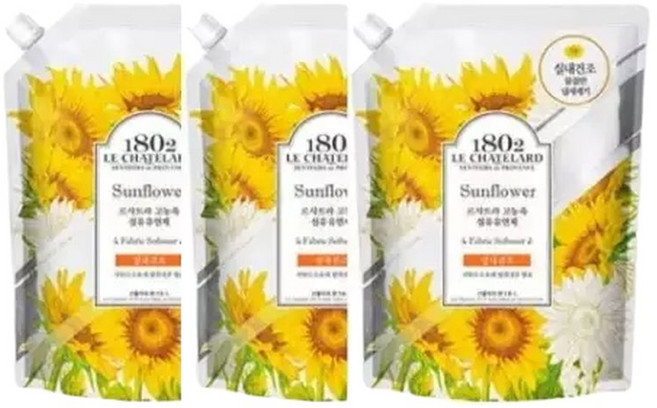 선플라워 대용량3개입유연제 3개입 실내세탁유연제 (WFKC3QO), 3개