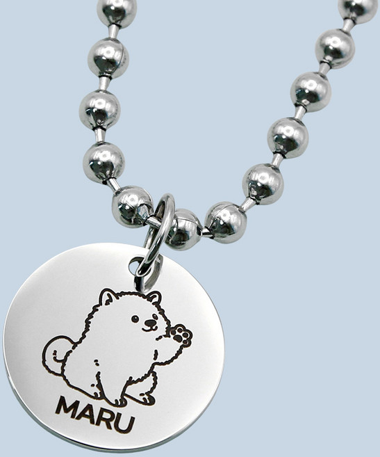 강아지 고양이 이름표 인식표 목걸이, 1개, 실버