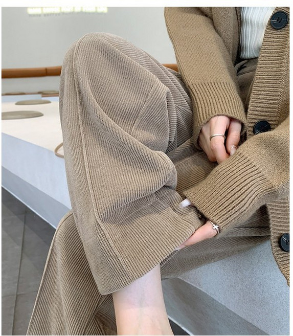 당일발송! S~3X허리밴딩 골덴 9부와이드일자핏 2컬러