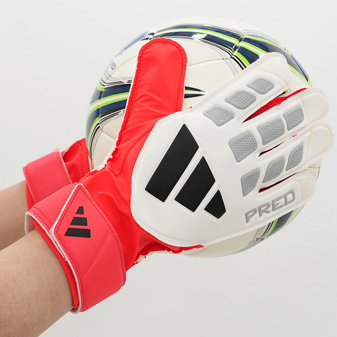 아디다스 성인용 골키퍼 장갑 GK 글러브 통기성 좋은 부드러운 라텍스 장갑 손목 조절 스트랩 축구 풋살, 1개, 혼합