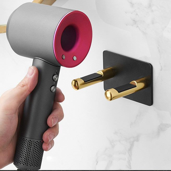 블랙골드 무타공 드라이기걸이 드라기기홀더, 블랙골드 드라이기거치대, 블랙골드 드라이기거치대