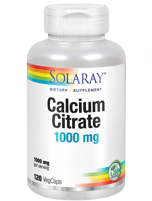Solaray 檸檬酸鈣素食膠囊 1000mg, 120顆, 1罐