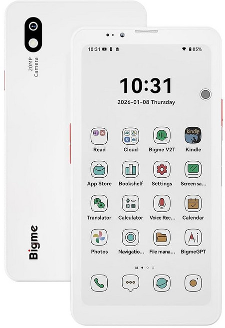 지문 해제 기능이 있는 Bigme HiBreak Pro 색상 6 13" 전자 종이 E-Ink 휴대폰 NFC 8GB 256GB 전자책 리더 안드로이드 e-Reader 14, White