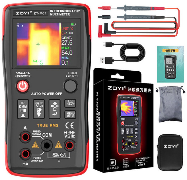 ZOYI ZT R01 휴대용 고해상도 탑재 1 누수 IN 난방 및 바닥 온도 기능 열화상 감지 카메라 멀티미터, ZT R01 pa age2