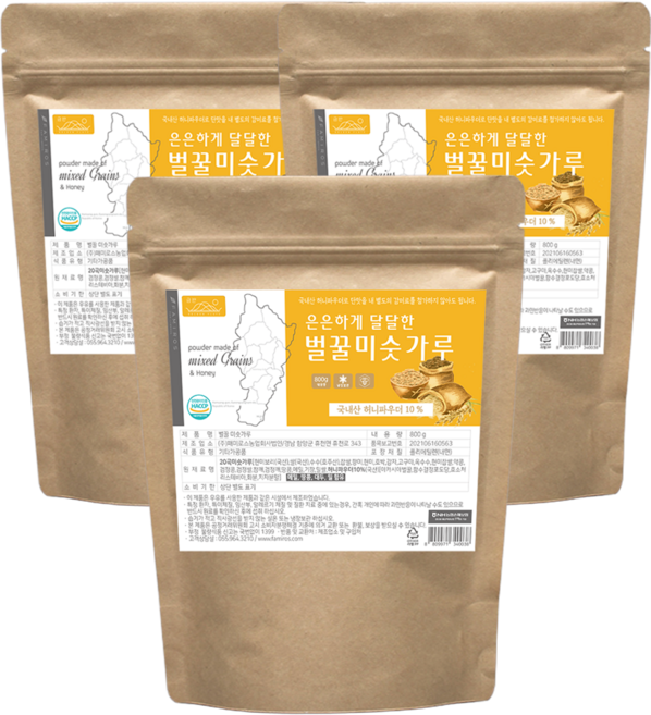 금반 고소하고 맛있는 벌꿀 미숫가루, 800g, 3개