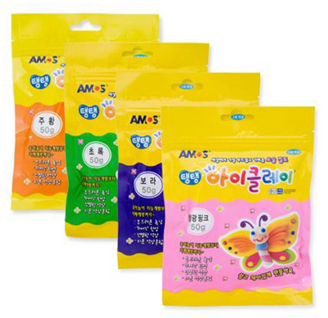 아모스 탱탱 아이클레이 낱색 50g 아모스 클레이 12칼라, 형광핑크, 1개
