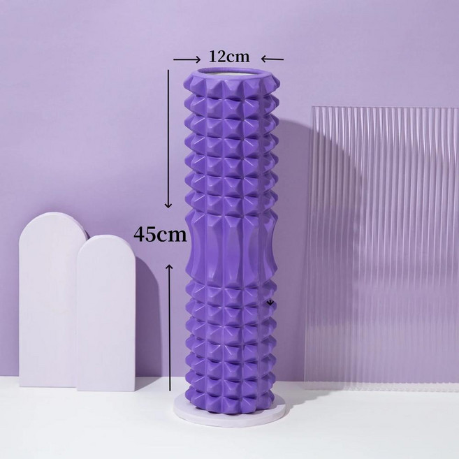 요가 폼 롤러 마사지 근육 필라테스 이완 장비 피트니스 폴 홈, 3. 45cm-purple, 1개