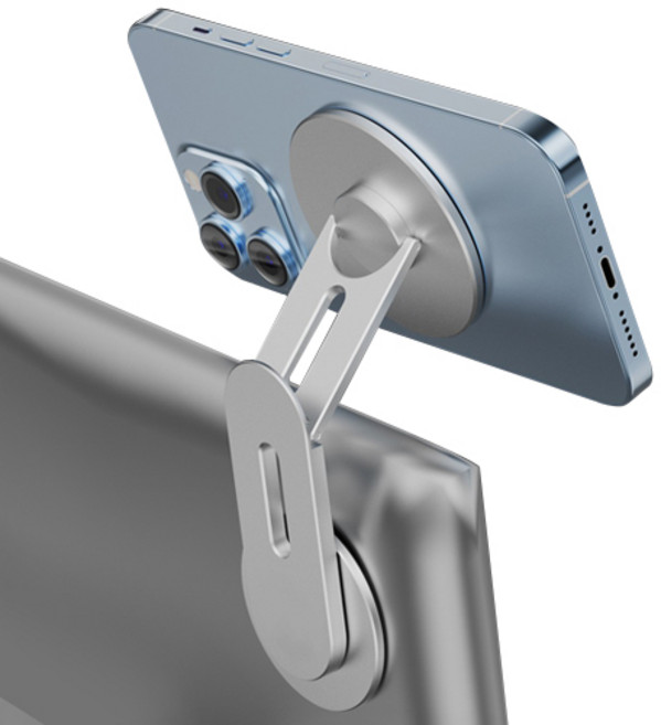 1상2템 맥세이프 마그네틱 노트북 확장 휴대폰 거치대, 실버, 1개