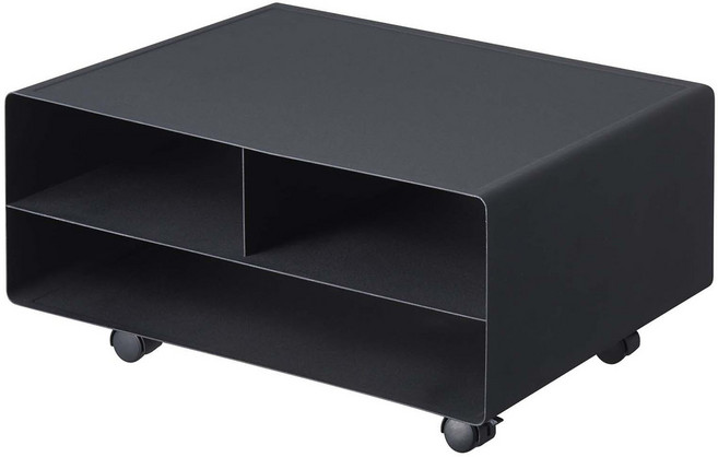 야마자키실업 프린터 받침대 다용도 선반 서류 정리 수납 및 랩탑 수납 타워 4348/4349, 블랙, 1개