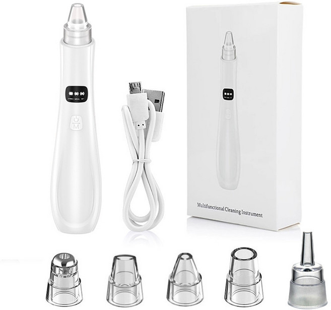 吸黑頭儀 電動毛孔清潔器 臉部粉刺清理儀, 1個, HY15(共5吸頭):彩盒