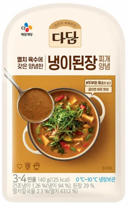 CJ 다담 냉이된장찌개 양념, 140g, 7개