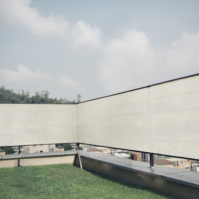 테라스 가림막 펜스 난간 창문 가리개 담장 휀스 울타리 래티스 차양막, 1x5m X 크림