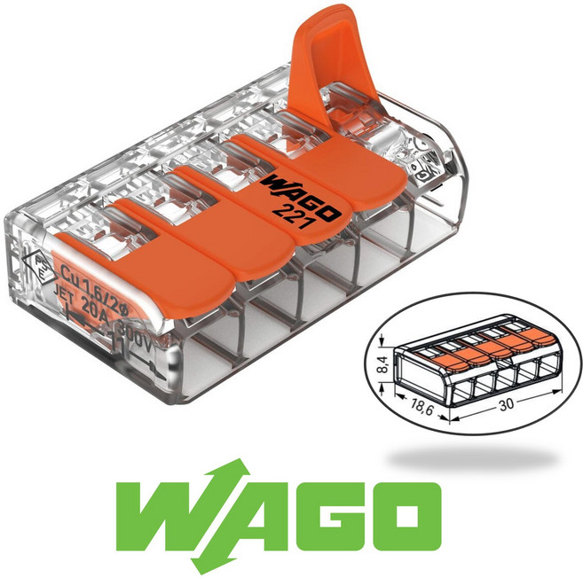 [WAGO] 와고커넥터 221-415 모든전선용 전선커넥터, 10개