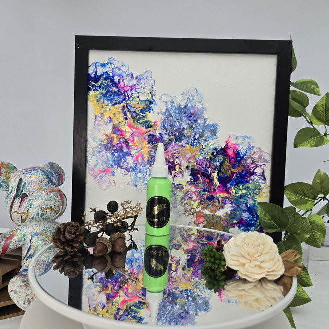 金羽毛 FLUID ART 流體顏料 極光發光炫亮手作夜光漆, 星空夜光綠,50ml, 1個, 無