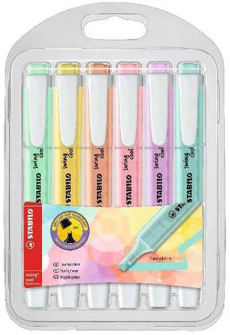스타빌로 스윙쿨 파스텔 형광펜 6색 세트, 113, 116, 126, 129, 144, 155, 1세트