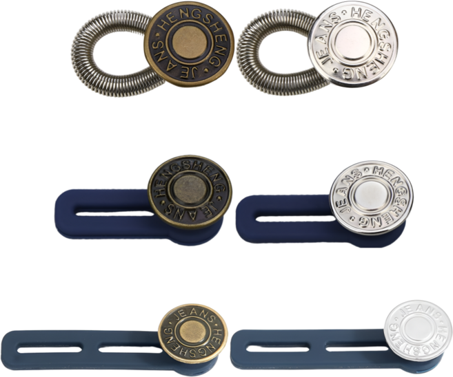 지노 바지 허리 조절 늘리기 단추 클립, 6개, 혼합색상