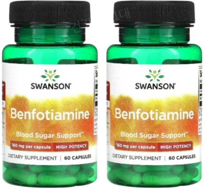 미국 Swanson Benfotiamine 벤포티아민 160mg 60캡슐 x 2통, 2개, 60정 - 쿠팡