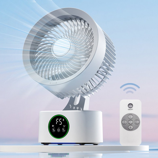 Darlisex 에어 서큘레이터 저소음 무선 써큘레이터 + 리모컨, F268A-화이트